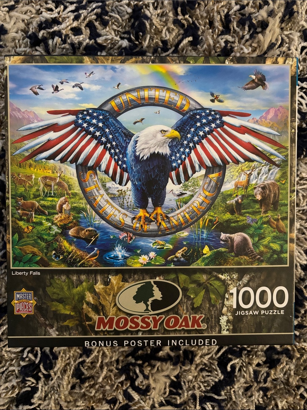 Mossy Oak Patriotic Eagle Puzzle — Red, White, Blue, Green, Brown